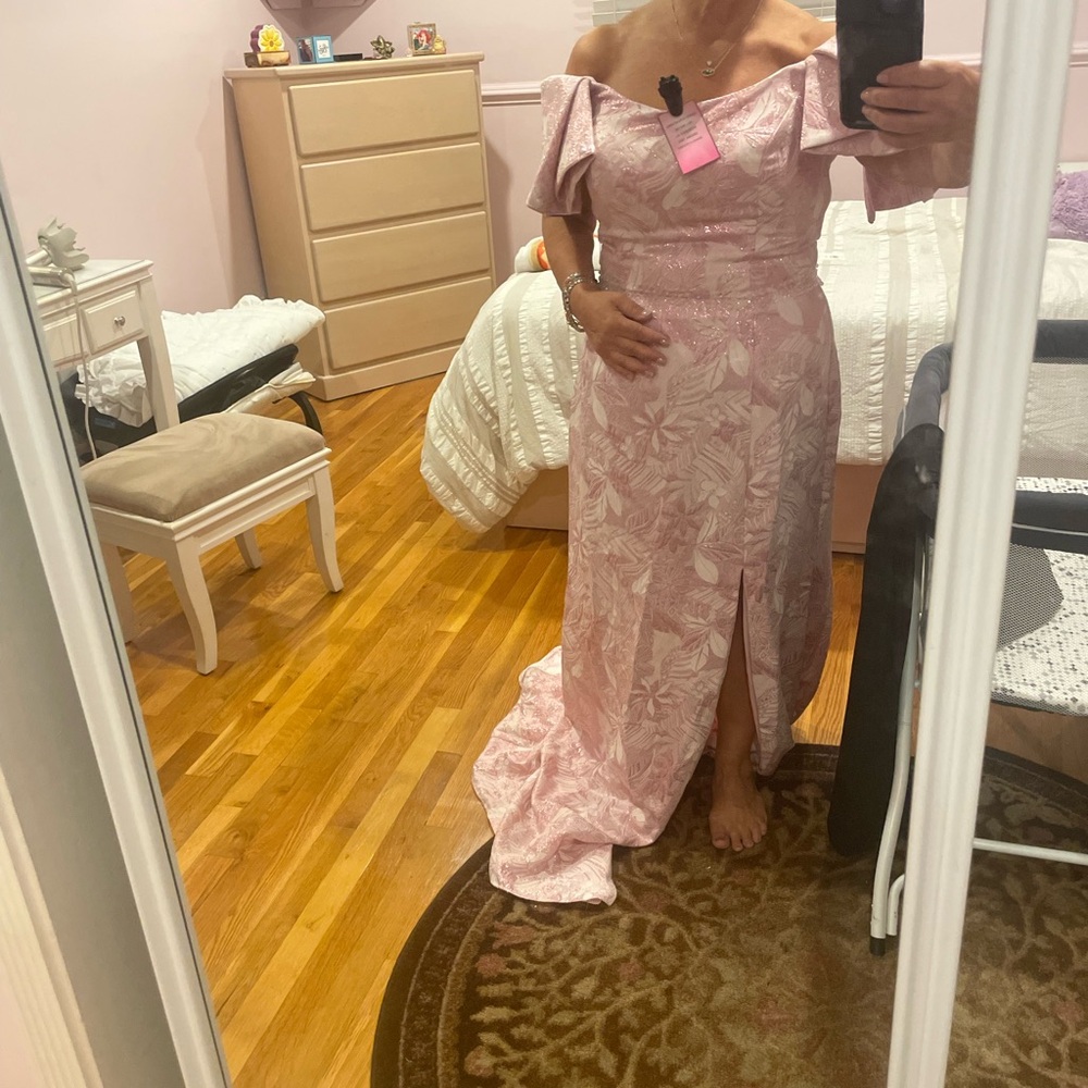 Terani Couture Pink Off-Shoulder Dress - Picture 9 of 9